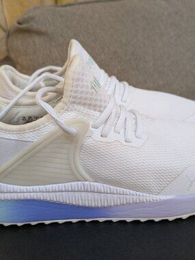 PUMA SoftFoam+ Women’s Low Top Lace-Up Sneakers White/Mint Green Size 4.5